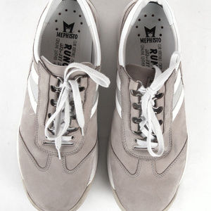 Mephisto RunOff Beige Leather Compfort Sneakers